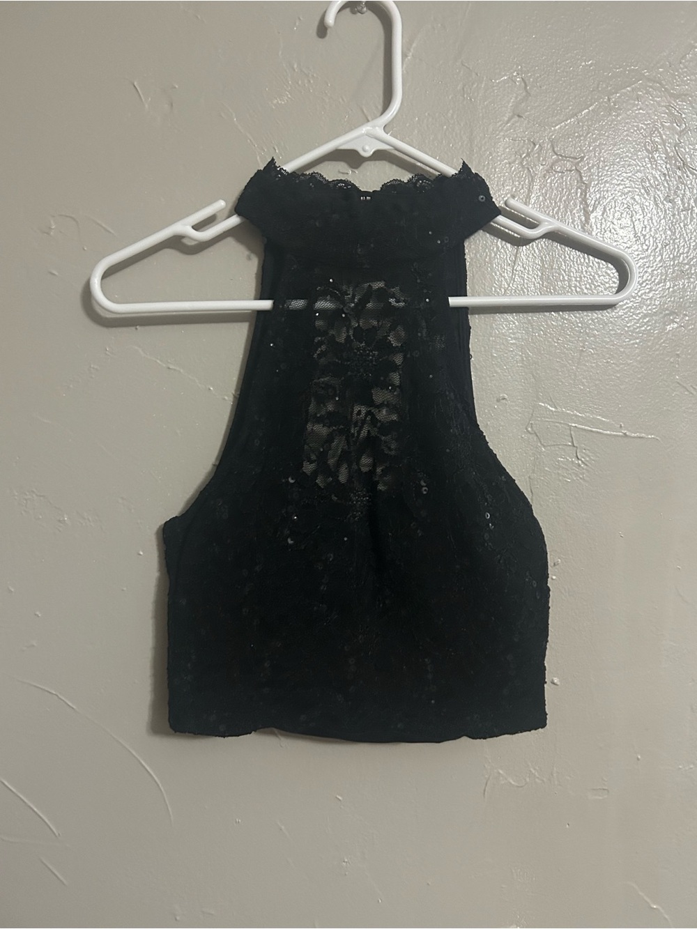 B Darlin Black Lace High Neck 2 piece dress
